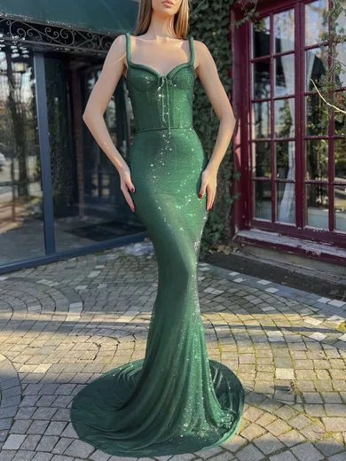 Sheath/Column V-neck Glitter Prom Dresses #Milly020122319