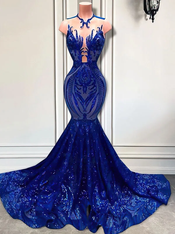 Mermaid Illusion Sparkly Sequin Prom Dresses #Milly020122888
