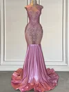 Mermaid Illusion Satin Prom Dresses With Beading #Milly020122889