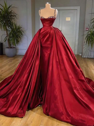 Ball Gown Sweetheart Satin Prom Dresses With Ruched #Milly020122926