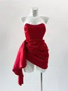 Burgundy Straight Satin Ruched Bodycon Homecoming Dresses #Milly02053962