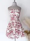 Strapless A-line Straight Floral Homecoming Dresses #Milly02053968