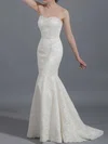 Trumpet/Mermaid Sweetheart Lace Sweep Train Wedding Dresses #00020866