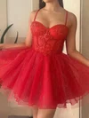 Sweetheart Glitter Skater Homecoming Dresses With Appliques Lace #Milly02054097