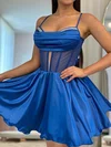 A-line Sweetheart Satin Homecoming Dresses With Beading #Milly02054119