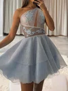 One-Shoulder Glitter Skater Homecoming Dresses #Milly02054125
