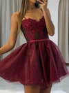 Sweetheart Glitter Skater Homecoming Dresses With Appliques Lace #Milly02054151