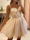 Sweetheart Glitter Skater Homecoming Dresses With Appliques Lace #Milly02054170
