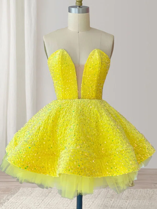 Sparkly Skater V-neck Sequin Dress PT02054343