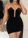 Black V-neck Velvet Bodycon Homecoming Dresses #Milly02054358