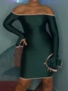 Dark Green Off-The-Shoulder Long Sleeve Bodycon Homecoming Dresses #Milly02054361