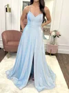 A-line V-neck Glitter Prom Dresses #Milly020123536