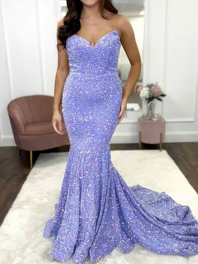 Mermaid Strapless Sparkly Velvet Sequin Prom Dresses #Milly020123555