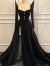 Ball Gown Sweetheart Velvet Prom Dresses With Long Sleeves #Milly020123677
