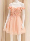 Off-The-Shoulder Glitter Tulle Homecoming Dresses #Milly02054195
