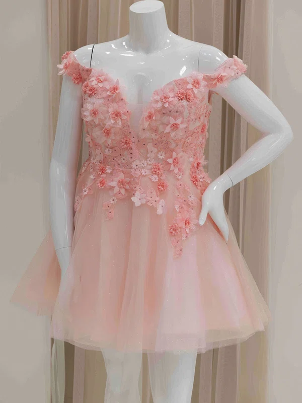 Off-The-Shoulder Glitter Tulle Homecoming Dresses #Milly02054196