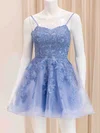 V-neck Glitter Tulle Appliques Lace Homecoming Dresses #Milly02054211