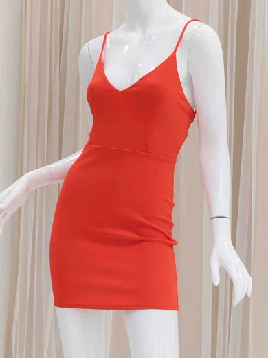 Backless V-neck Stretch Crepe Simple Bodycon Homecoming Dresses #Milly02054221
