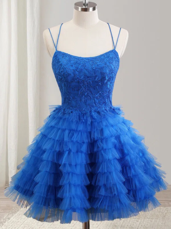 Square Neck Tulle Tiered Homecoming Dresses #Milly02054262