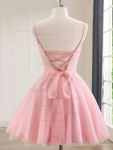 White Tulle Appliques Bow Homecoming Dress White Tulle Appliques Bow Homecoming Dress