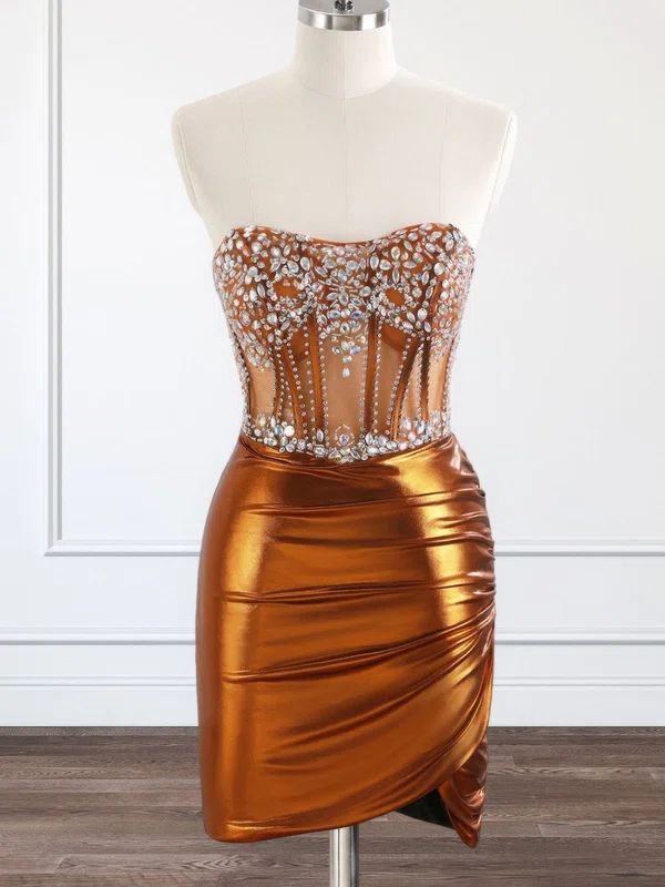 Sparkle Sweetheart Metallic Ruched Bodycon Homecoming Dresses #Milly02054307