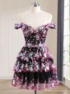 Off-The-Shoulder Glitter Tulle Tiered Homecoming Dresses #Milly02054310