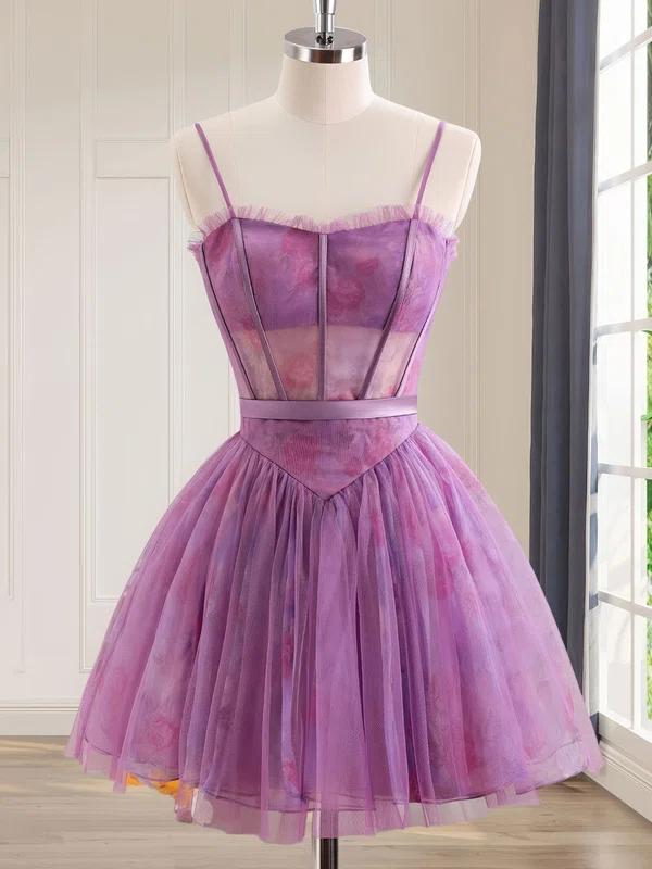 Sweetheart Tulle Floral Print Homecoming Dresses #Milly02054323