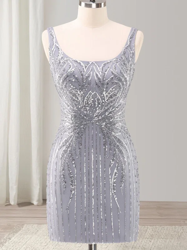 Silver Square Neckline Glitter Lace Bodycon Homecoming Dresses #Milly02054327