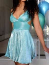 Backless V-neck Metallic Ruched Homecoming Dresses #Milly02054380