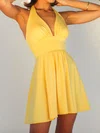 Petite Daffodil Skater Jersey Ruched Homecoming Dresses #Milly02054394