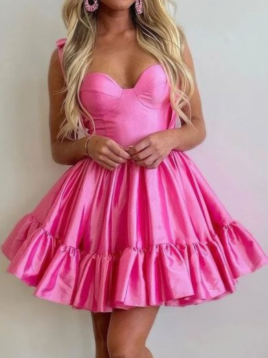 Unique Skater Taffeta Sweetheart Ruffle Homecoming Dresses #Milly02054406