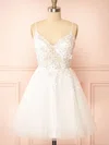 Cute White Skater Tulle Appliques Homecoming Dresses #Milly02054568