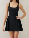 Elegant Black Skater Stretch Crepe Square Neck Homecoming Dresses #Milly02054439