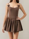 Square Neck Stretch Crepe Homecoming Dresses #Milly02054448