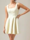 Square Neckline Stretch Crepe Homecoming Dresses #Milly02054467