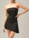 Black Straight Jersey Asymmetrical Homecoming Dresses #Milly02054492
