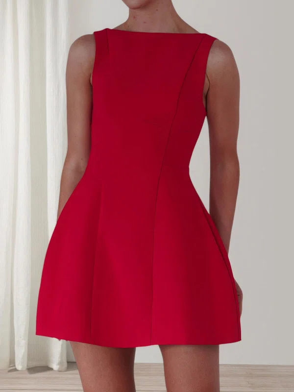 Elegant Red Skater Stretch Crepe Homecoming Dresses #Milly02054666