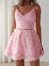 Cute Skater V-neck Floral Homecoming Dresses #Milly02054668