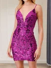 Glitter Bodycon V-neck Lace-Up Homecoming Dresses #Milly02054673