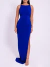 Royal Blue Scoop Neck Jersey Split Formal Dress PT02026055