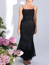 Black V-neck Tulle Ruched Formal Dress PT02026067