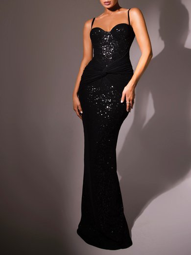 Black Sheath/Column Sweetheart Sequin Formal Dress PT02026107