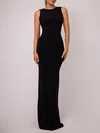 Black Sheath/Column Scoop Neck Jersey Split Formal Dress PT02026114
