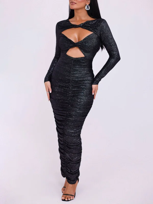 Cut Out Glitter Long Sleeve Formal Dress PT02026153