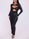 Cut Out Glitter Long Sleeve Formal Dress PT02026153