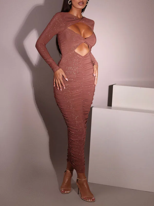 Cut Out Glitter Long Sleeve Formal Dress PT02026156