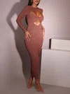 Cut Out Glitter Long Sleeve Formal Dress PT02026156
