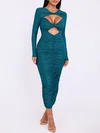 Cut Out Glitter Long Sleeve Formal Dress PT02026164