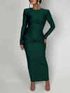 Dark Green Sheath/Column Scoop Neck Jersey Long Sleeve Formal Dress PT02026228