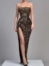 Sparkly Sheath/Column Sequin Straight Split Formal Dresses PT02028344